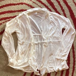 White open front cardigan